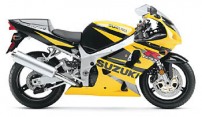 GSXR 750 model 2002 žlutočerná